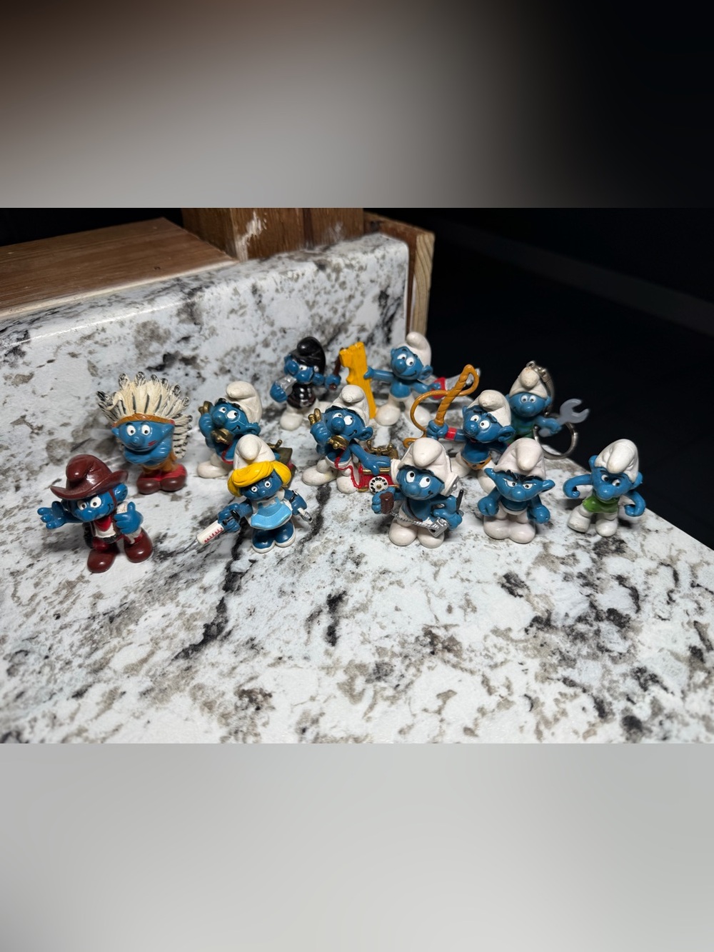 TiVintage Smurfs Costume & Occupation Lot of 12 - 1980s Peyo Schleich PVC